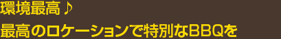 環境最高♪最高のロケーションで特別なBBQ